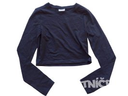 Černý crop top s dlouhým rukávem pro holky secondhand girlswear