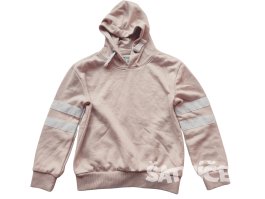 Mikina růžová pro holky s pruhy na rukávech secondhand
