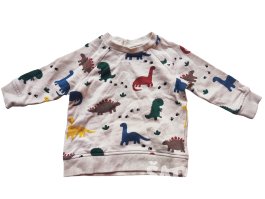 Mikina pro kluky světlá s dinosaury secondhand