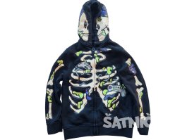 Černá mikina kostlivec pro kluky secondhand F&F