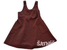 Kostičkované šaty červené secondhand Nutmeg