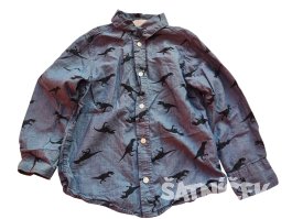 Tmavě modrá košile s dinosaury pro kluky secondhand H&M