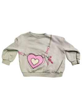 Světle zelená mikina s obrázkem pro holky secondhand River Island