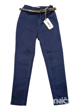tmavě modré skinny džíny s leopardím páskem pro holky outlet next