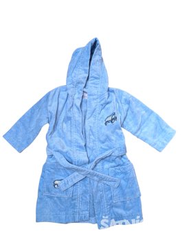 Světle modrý župan s autíčky pro kluky secondhand Troya Baby