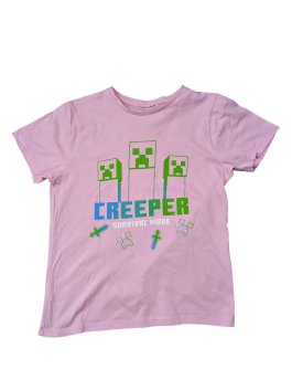 Růžové triko Minecraft pro holky secondhand 