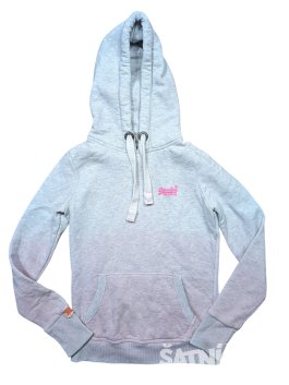 Šedo růžová mikina žíhaná pro holky secondhand Superdry