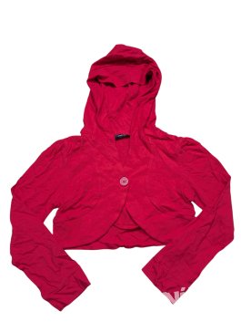 Červená crop mikina s kapucí pro holky secondhand George