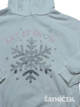 Bílá mikina se zimní tématikou pro holky secondhand Primark
