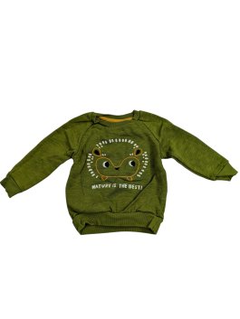 Zelená mikina s ježečkem pro kluky secondhand